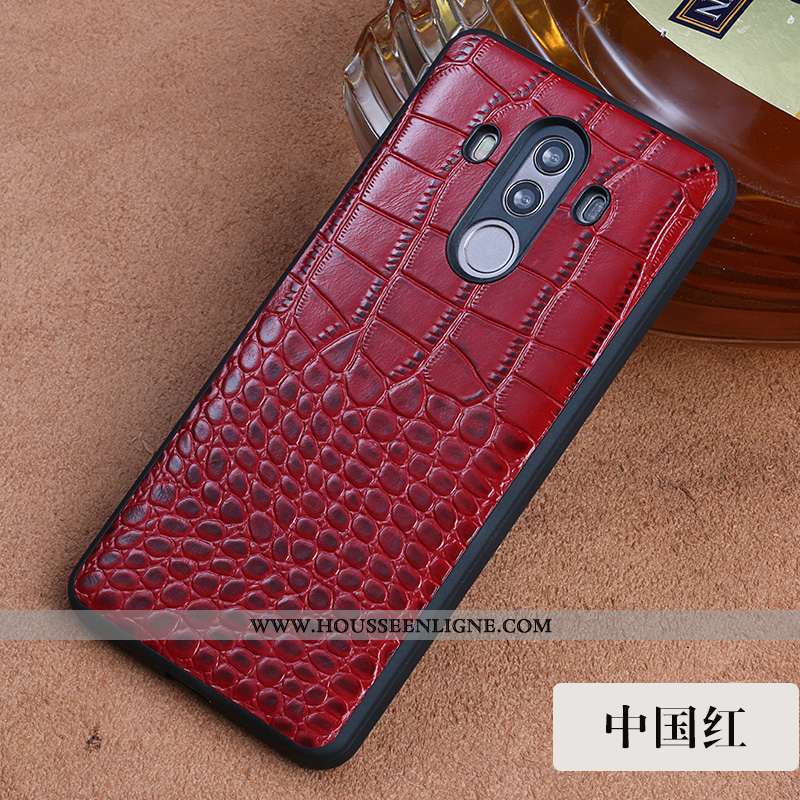 Housse Huawei Mate 10 Cuir Cuir Véritable Qualité Vin Rouge Étui Personnalisé Véritable Bordeaux