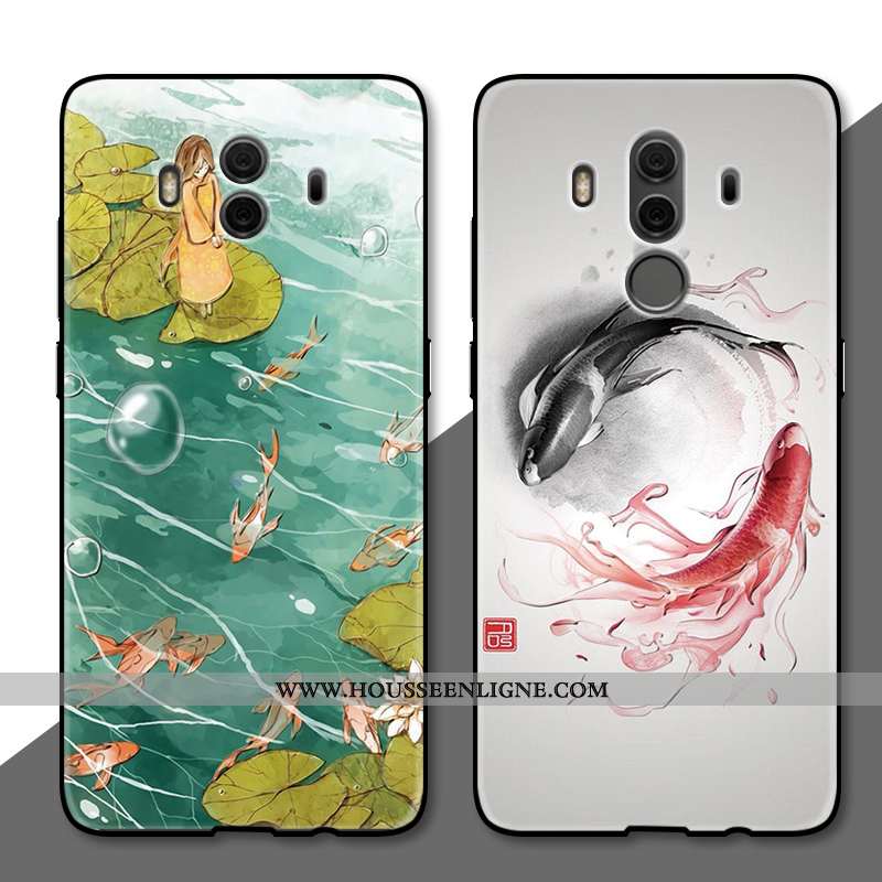 Housse Huawei Mate 10 Gaufrage Protection Incassable Coque Style Chinois Téléphone Portable Étui Bei