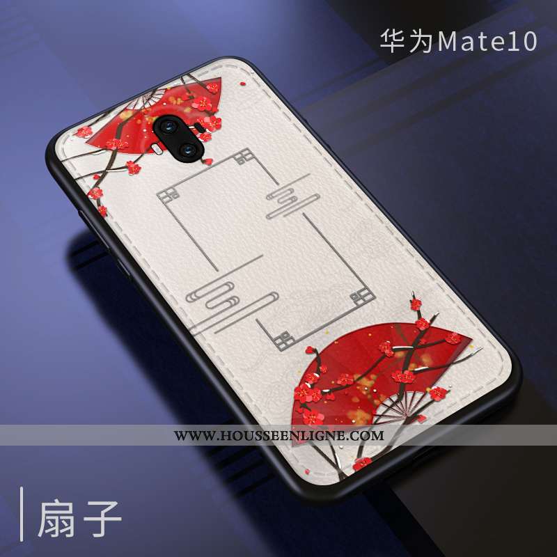 Housse Huawei Mate 10 Gaufrage Tendance Style Chinois Silicone Téléphone Portable Mode Étui Bleu Fon