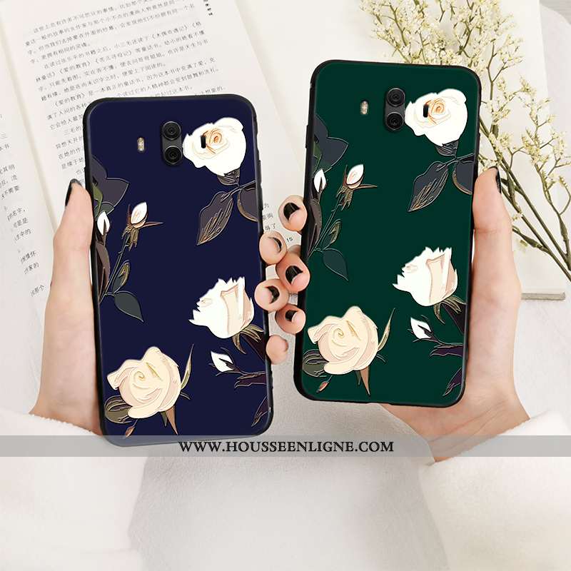 Housse Huawei Mate 10 Gaufrage Vintage Personnalité Délavé En Daim Incassable Vert Tendance Verte