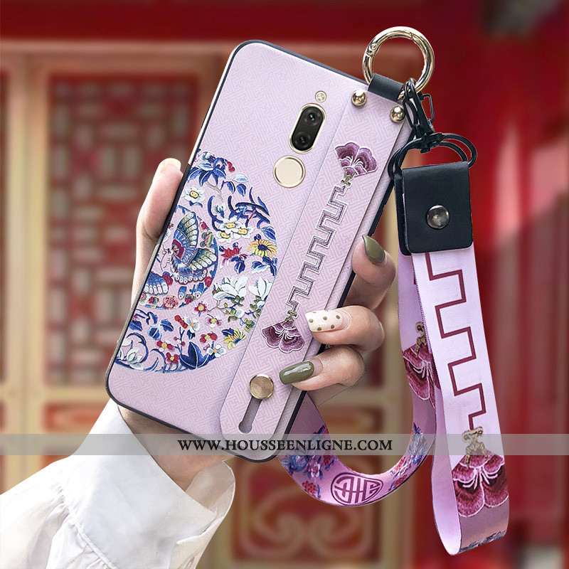 Housse Huawei Mate 10 Lite Fluide Doux Silicone Ornements Suspendus Rose Protection Étui Gaufrage
