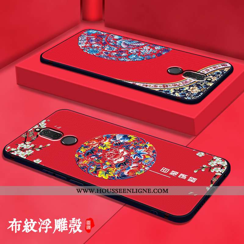 Housse Huawei Mate 10 Lite Vintage Tendance Tout Compris Coque Vent Fluide Doux Net Rouge Bleu