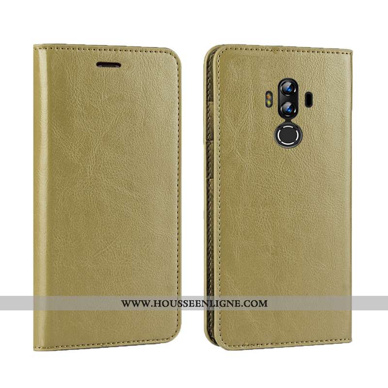 Housse Huawei Mate 10 Pro Cuir Véritable Cuir Téléphone Portable Étui Luxe Coque Or Doré