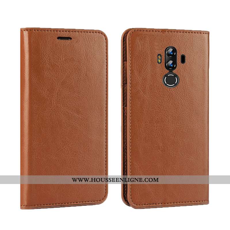 Housse Huawei Mate 10 Pro Cuir Véritable Cuir Téléphone Portable Étui Luxe Coque Or Doré
