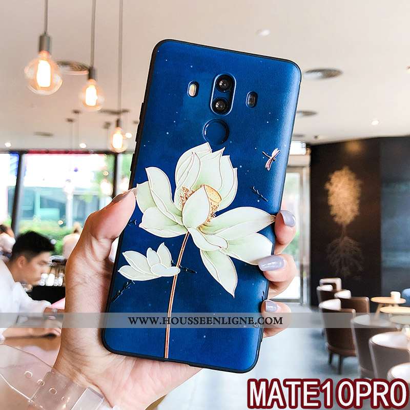 Housse Huawei Mate 10 Pro Ornements Suspendus Gaufrage Silicone Blanc Protection Coque Fluide Doux B