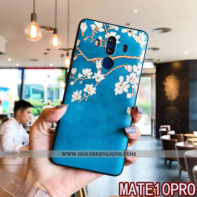 Housse Huawei Mate 10 Pro Ornements Suspendus Gaufrage Silicone Blanc Protection Coque Fluide Doux B