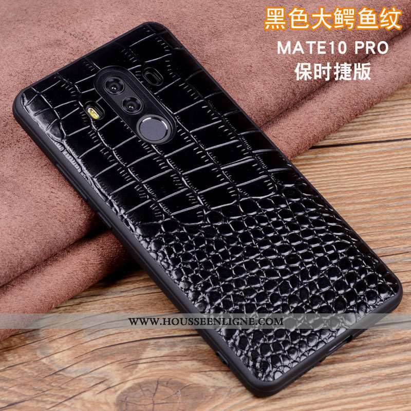 Housse Huawei Mate 10 Pro Protection Cuir Véritable Téléphone Portable Coque Cuir Incassable Étui No