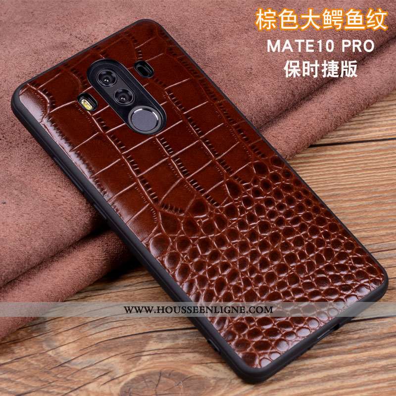 Housse Huawei Mate 10 Pro Protection Cuir Véritable Téléphone Portable Coque Cuir Incassable Étui No