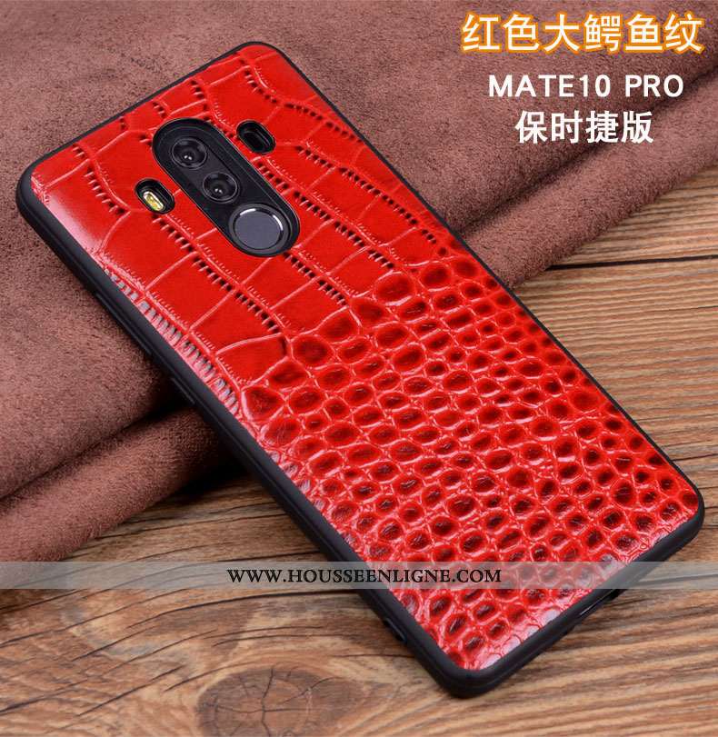Housse Huawei Mate 10 Pro Protection Cuir Véritable Téléphone Portable Coque Cuir Incassable Étui No