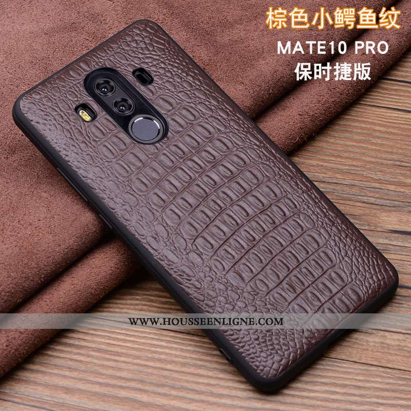 Housse Huawei Mate 10 Pro Protection Cuir Véritable Téléphone Portable Coque Cuir Incassable Étui No