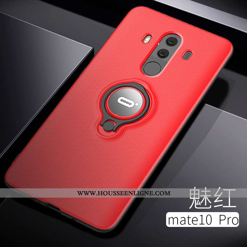 Housse Huawei Mate 10 Pro Protection Transparent Anneau Téléphone Portable Net Rouge Tout Compris Si