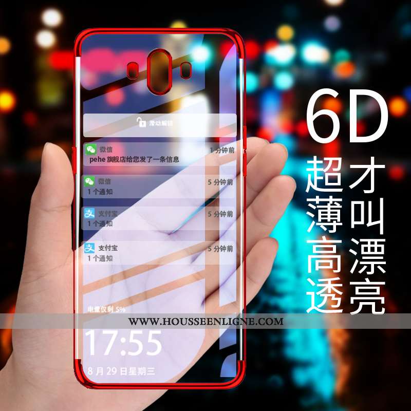 Housse Huawei Mate 10 Pro Tendance Légère Net Rouge Transparent Coque Nouveau Ultra