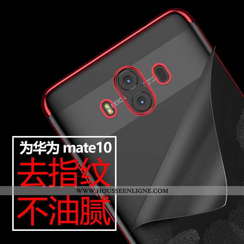 Housse Huawei Mate 10 Pro Tendance Légère Net Rouge Transparent Coque Nouveau Ultra