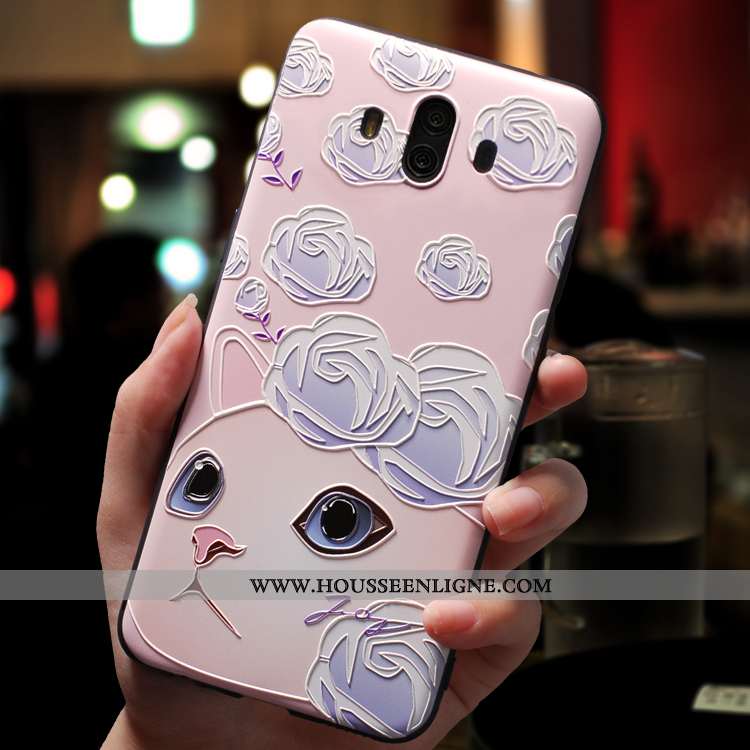 Housse Huawei Mate 10 Ultra Tendance Délavé En Daim Silicone Protection Fluide Doux Dessin Animé Ros