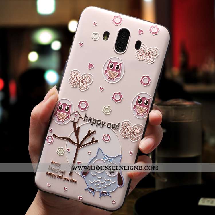Housse Huawei Mate 10 Ultra Tendance Délavé En Daim Silicone Protection Fluide Doux Dessin Animé Ros