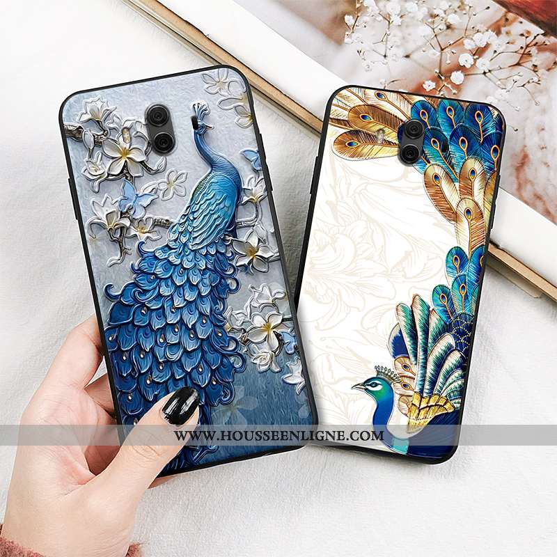 Housse Huawei Mate 10 Vintage Tendance Gaufrage Ethnique Étui Fluide Doux Téléphone Portable Violet