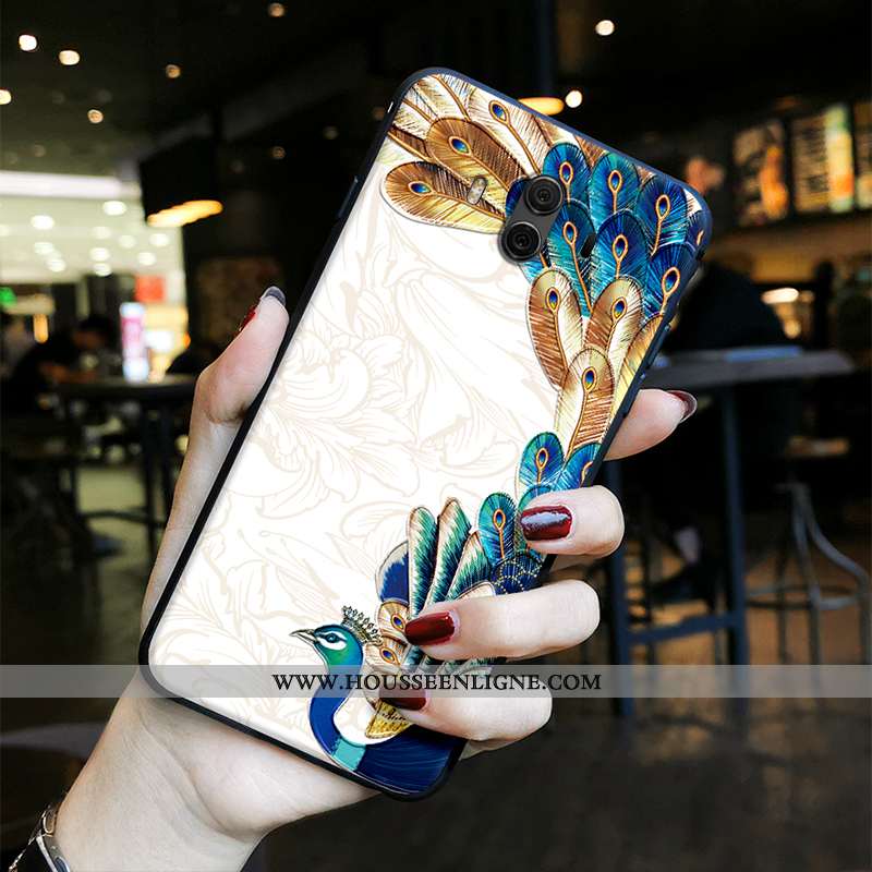 Housse Huawei Mate 10 Vintage Tendance Gaufrage Ethnique Étui Fluide Doux Téléphone Portable Violet