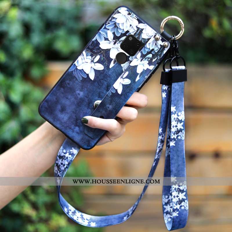 Housse Huawei Mate 20 Fluide Doux Silicone Art Frais Petit Protection Étui Bleu