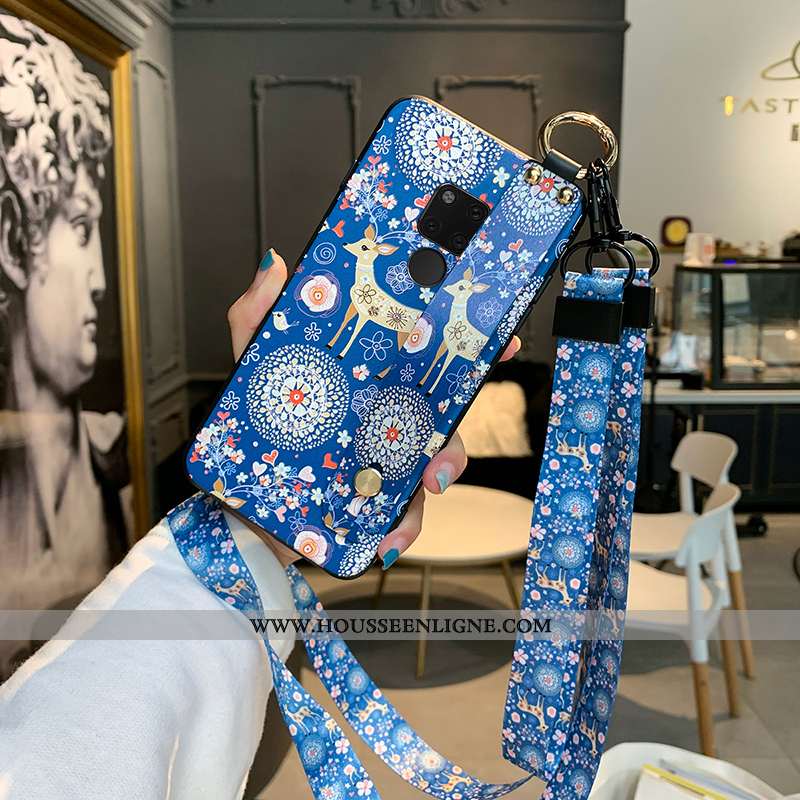 Housse Huawei Mate 20 Fluide Doux Silicone Art Frais Petit Protection Étui Bleu