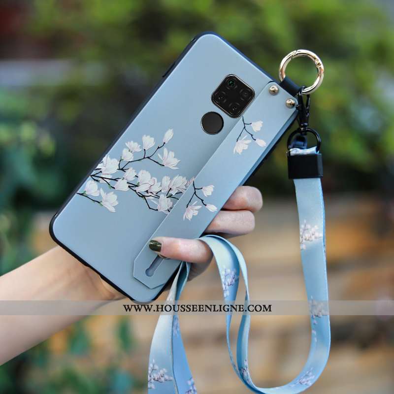 Housse Huawei Mate 20 Fluide Doux Silicone Art Frais Petit Protection Étui Bleu