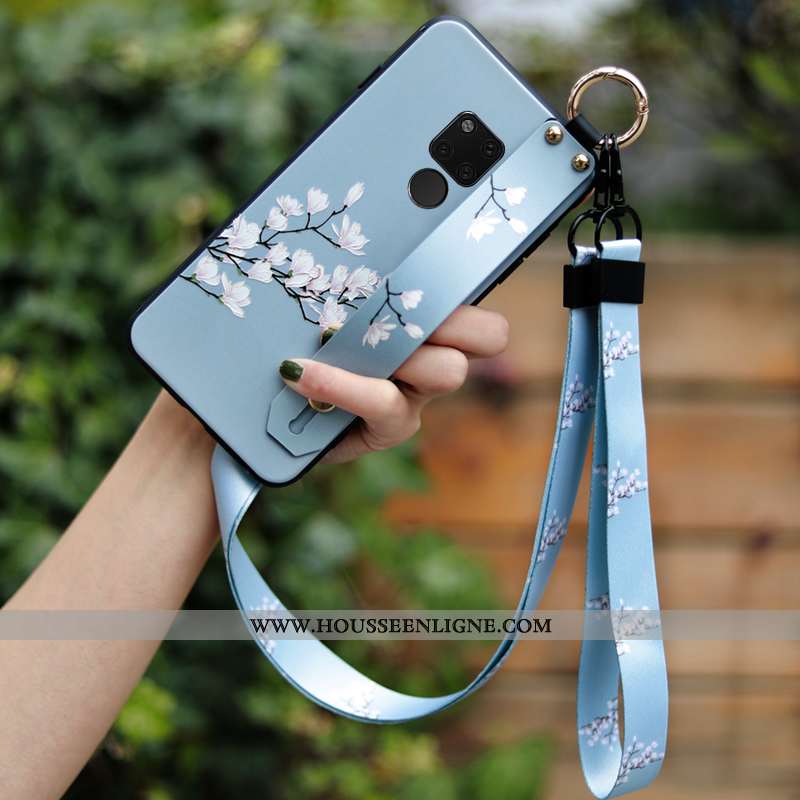 Housse Huawei Mate 20 Fluide Doux Silicone Art Frais Petit Protection Étui Bleu