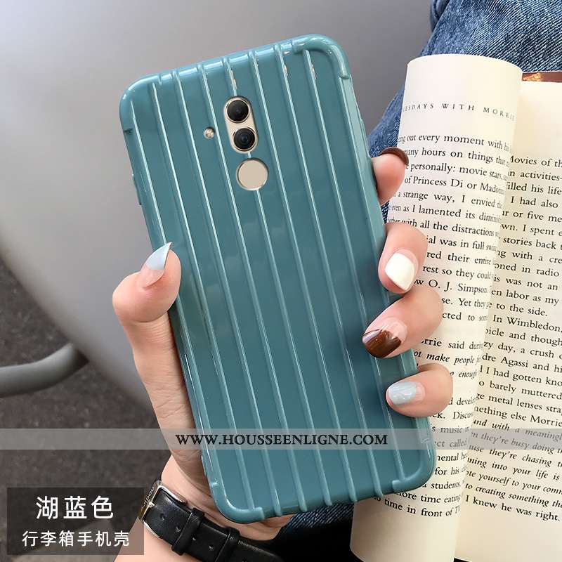 Housse Huawei Mate 20 Lite Fluide Doux Téléphone Portable Étui Couleur Unie Coque Vert Verte