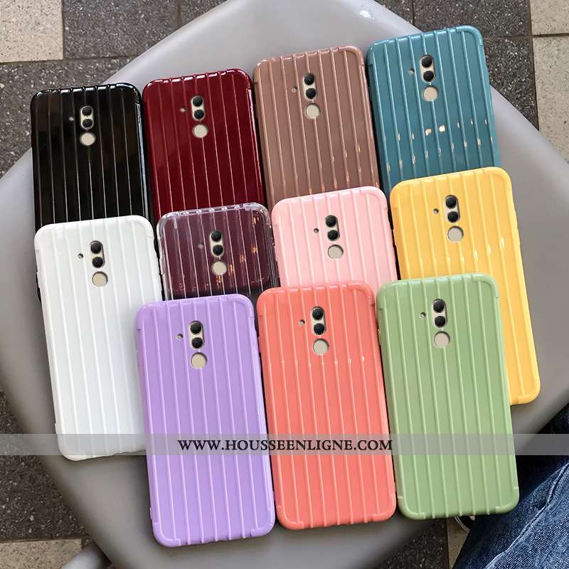Housse Huawei Mate 20 Lite Fluide Doux Téléphone Portable Étui Couleur Unie Coque Vert Verte