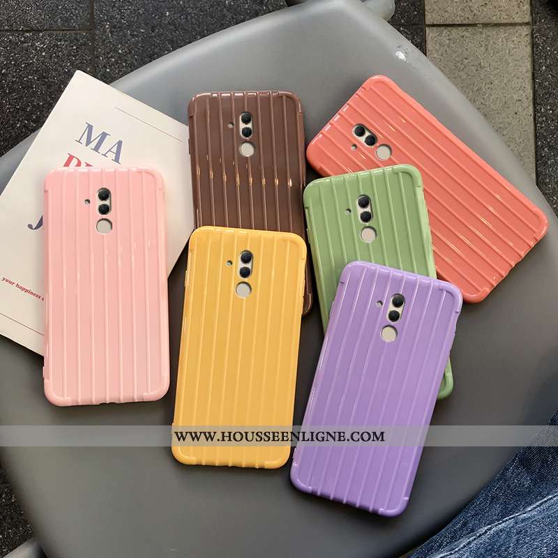 Housse Huawei Mate 20 Lite Fluide Doux Téléphone Portable Étui Couleur Unie Coque Vert Verte