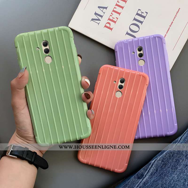 Housse Huawei Mate 20 Lite Fluide Doux Téléphone Portable Étui Couleur Unie Coque Vert Verte