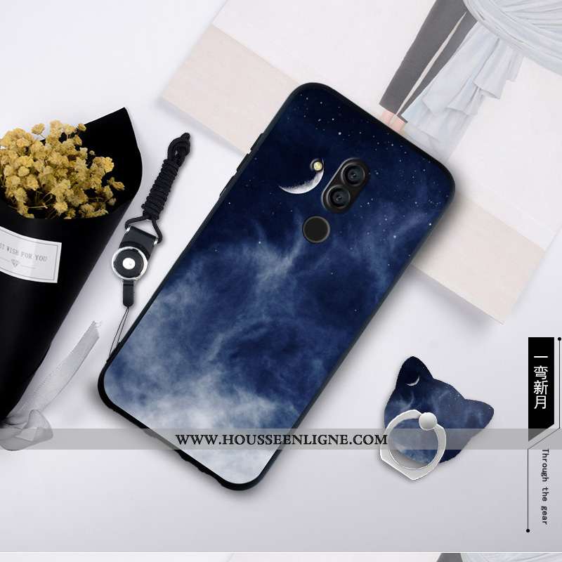 Housse Huawei Mate 20 Lite Personnalité Fluide Doux Coque Bordure Silicone Protection Étui Bleu