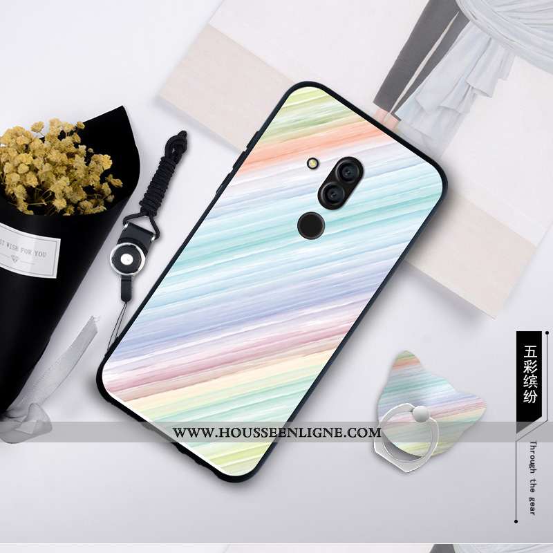 Housse Huawei Mate 20 Lite Personnalité Fluide Doux Coque Bordure Silicone Protection Étui Bleu