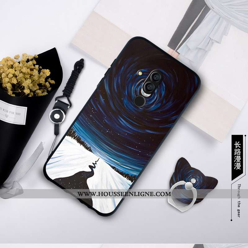 Housse Huawei Mate 20 Lite Personnalité Fluide Doux Coque Bordure Silicone Protection Étui Bleu