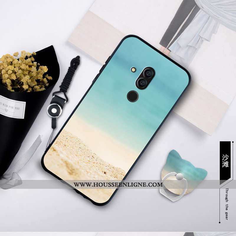 Housse Huawei Mate 20 Lite Personnalité Fluide Doux Coque Bordure Silicone Protection Étui Bleu