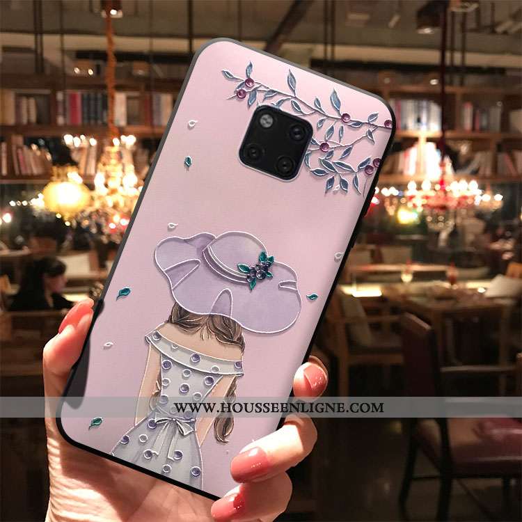 Housse Huawei Mate 20 Pro Délavé En Daim Dessin Animé Protection Incassable Téléphone Portable Tout 