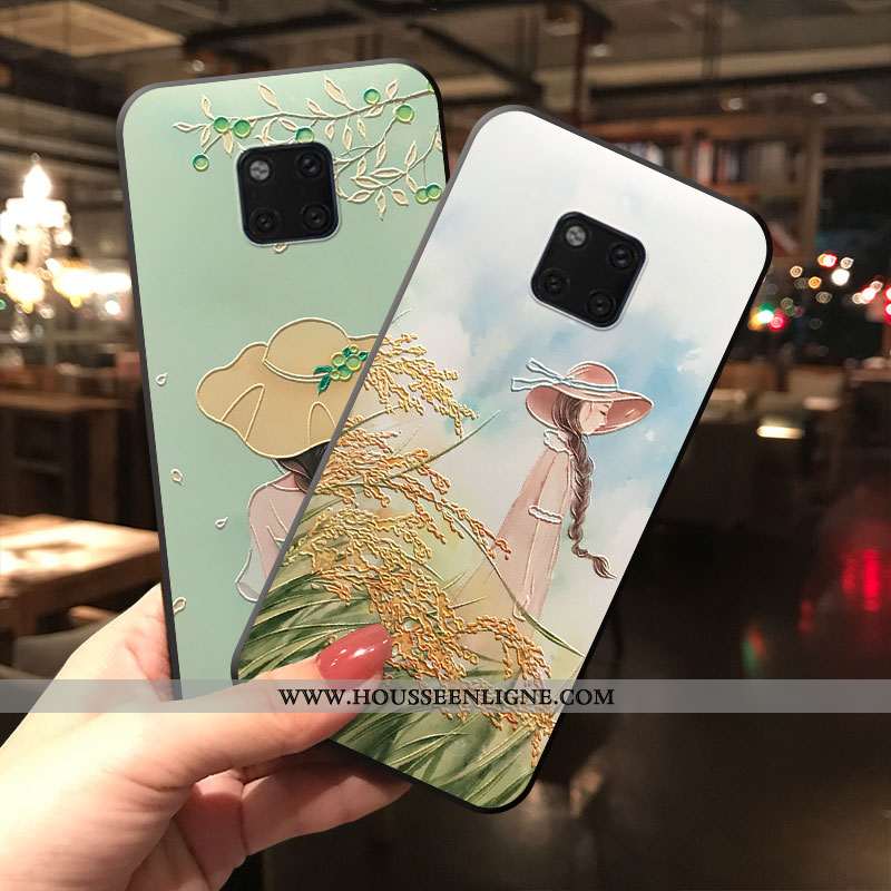 Housse Huawei Mate 20 Pro Délavé En Daim Dessin Animé Protection Incassable Téléphone Portable Tout 
