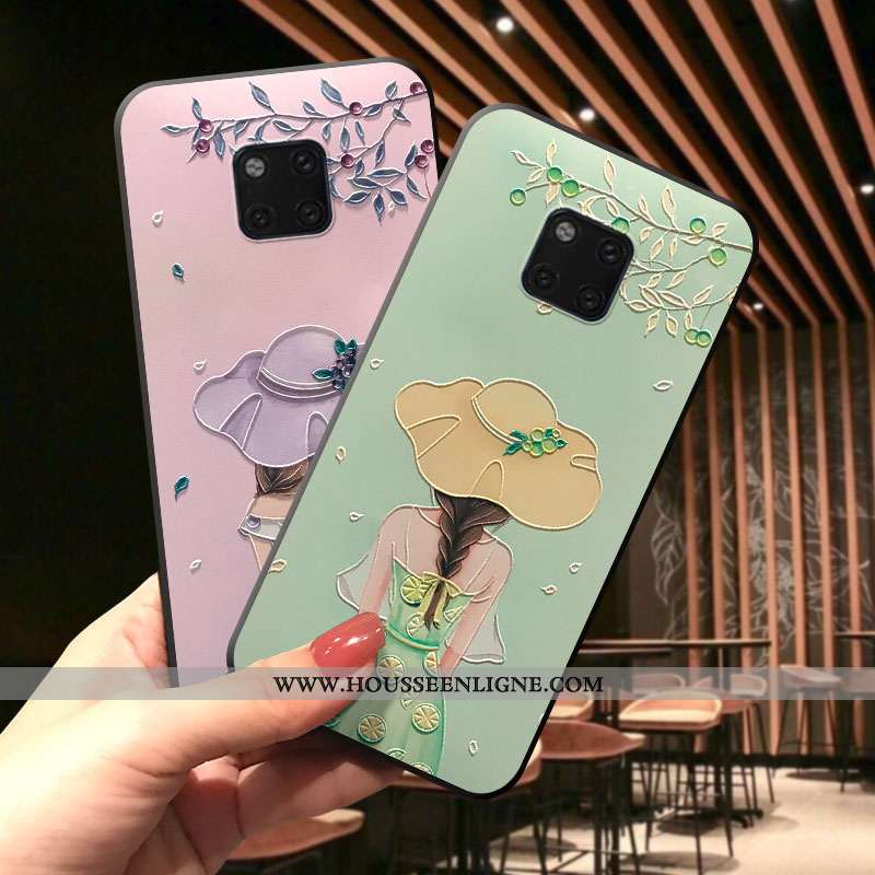 Housse Huawei Mate 20 Pro Délavé En Daim Dessin Animé Protection Incassable Téléphone Portable Tout 