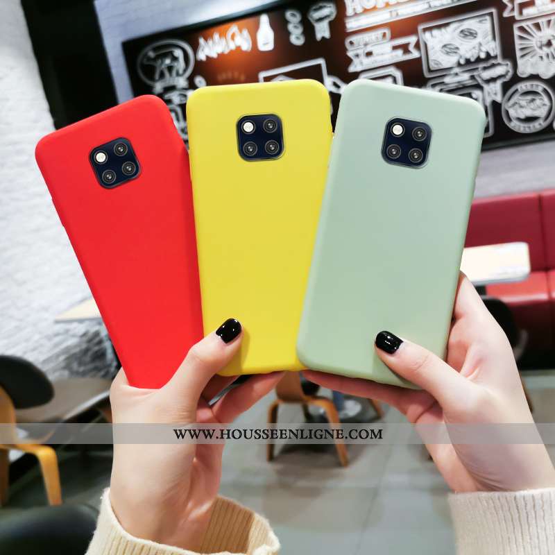 Housse Huawei Mate 20 Pro Fluide Doux Silicone Frais Simple Tout Compris Incassable Tendance Jaune