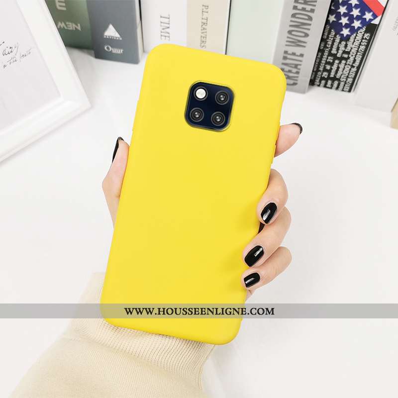 Housse Huawei Mate 20 Pro Fluide Doux Silicone Frais Simple Tout Compris Incassable Tendance Jaune