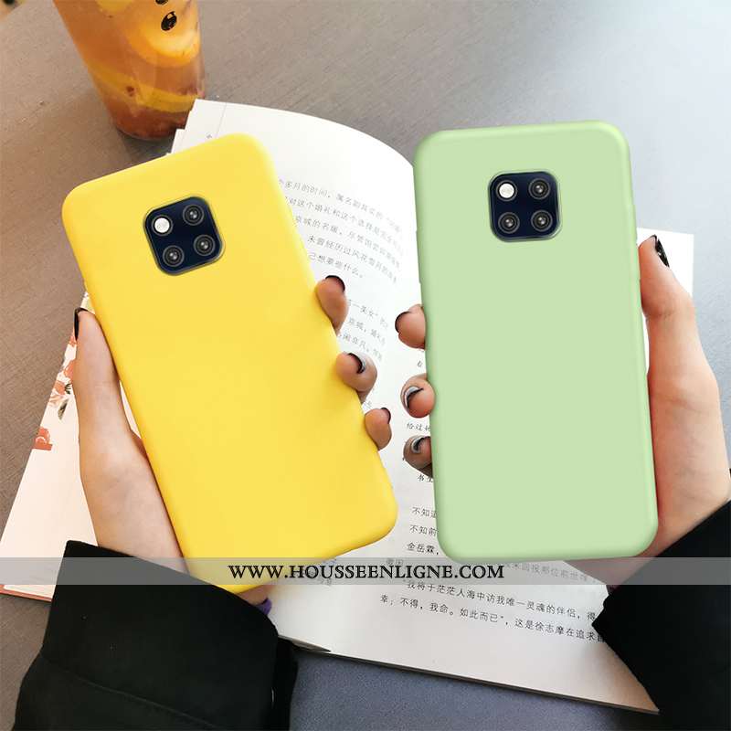 Housse Huawei Mate 20 Pro Fluide Doux Silicone Frais Simple Tout Compris Incassable Tendance Jaune