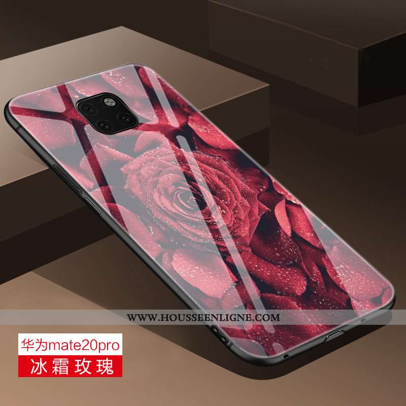 Housse Huawei Mate 20 Pro Verre Personnalité Protection Coque Légère Bleu Net Rouge