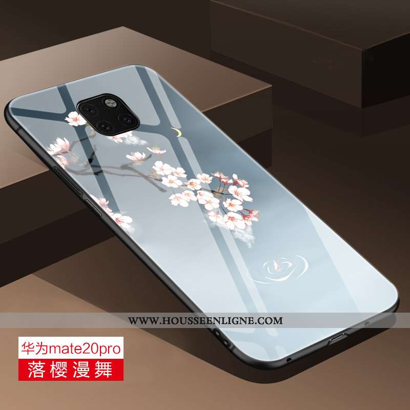 Housse Huawei Mate 20 Pro Verre Personnalité Protection Coque Légère Bleu Net Rouge