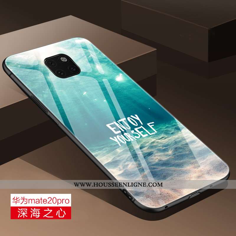 Housse Huawei Mate 20 Pro Verre Personnalité Protection Coque Légère Bleu Net Rouge