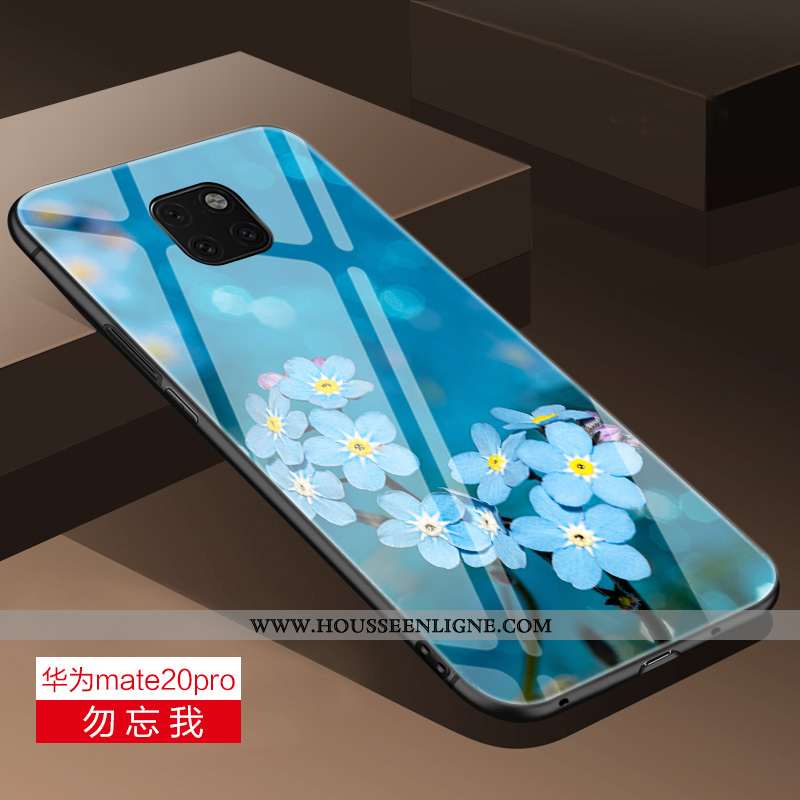 Housse Huawei Mate 20 Pro Verre Personnalité Protection Coque Légère Bleu Net Rouge