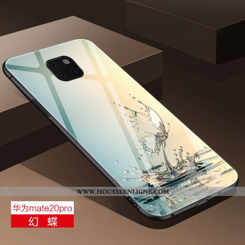 Housse Huawei Mate 20 Pro Verre Personnalité Protection Coque Légère Bleu Net Rouge