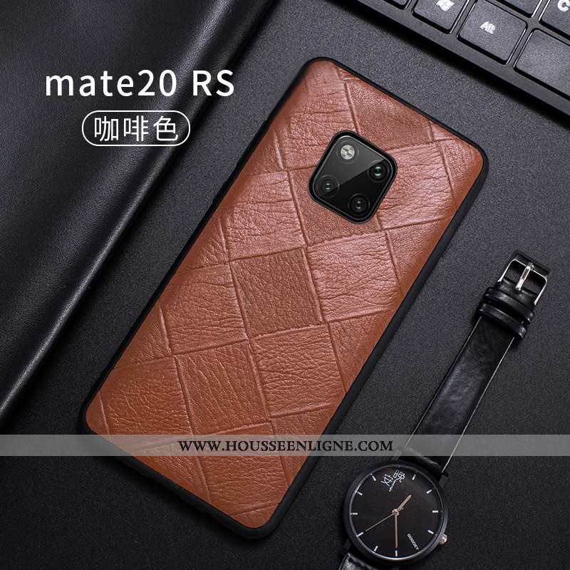 Housse Huawei Mate 20 Rs Cuir Véritable Ultra Incassable Tout Compris Bovins Fluide Doux Luxe Marron
