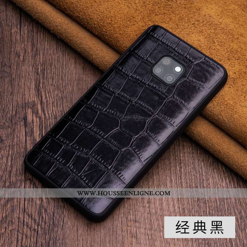 Housse Huawei Mate 20 Rs Luxe Cuir Véritable Cuir Business Coque Étui Téléphone Portable Bleu
