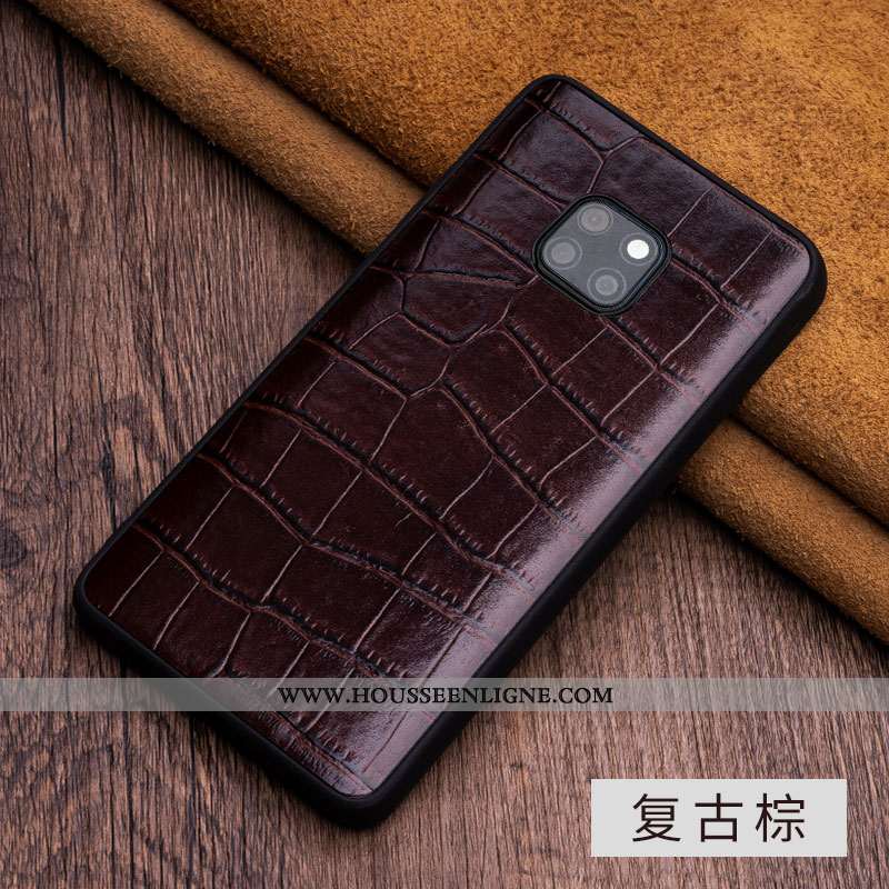 Housse Huawei Mate 20 Rs Luxe Cuir Véritable Cuir Business Coque Étui Téléphone Portable Bleu