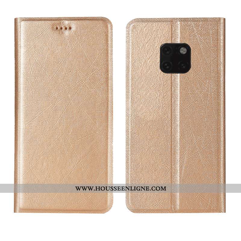 Housse Huawei Mate 20 Rs Modèle Fleurie Cuir Téléphone Portable Étui Or Coque Soie Doré