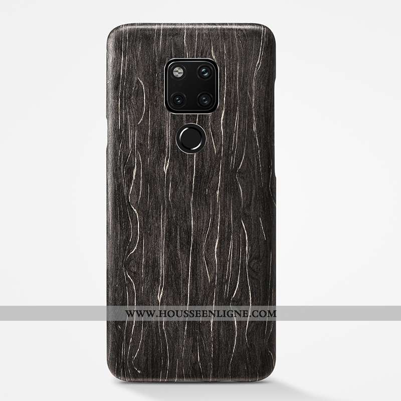 Housse Huawei Mate 20 X Personnalité En Bois Ultra Étui Noir Tendance Téléphone Portable
