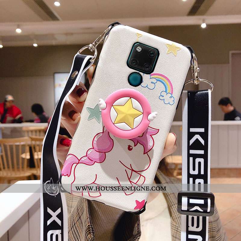 Housse Huawei Mate 20 X Ultra Légère Étui Dessin Animé Rouge Téléphone Portable Support Rose